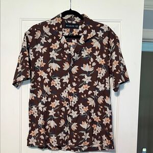 Abercrombie & Fitch Floral Brown Casual Shirt